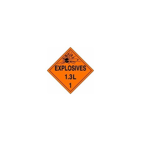 Accuform DOT PLACARD HAZARD CLASS 1  MPL126CT25 MPL126CT25